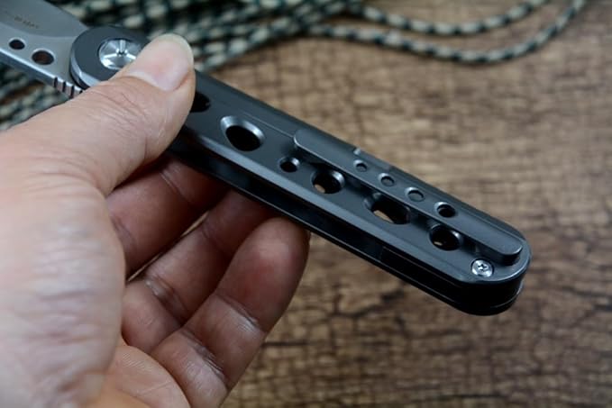 TWO SUN TS294 D2 Blade Outdoor Folding Knife Hollowed Titanium Handle