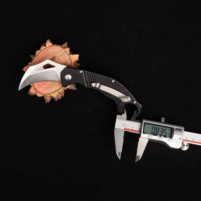 tactical folding claw pocket knife, outdoor survival high carbon stainless steel blade CNC aluminum handle