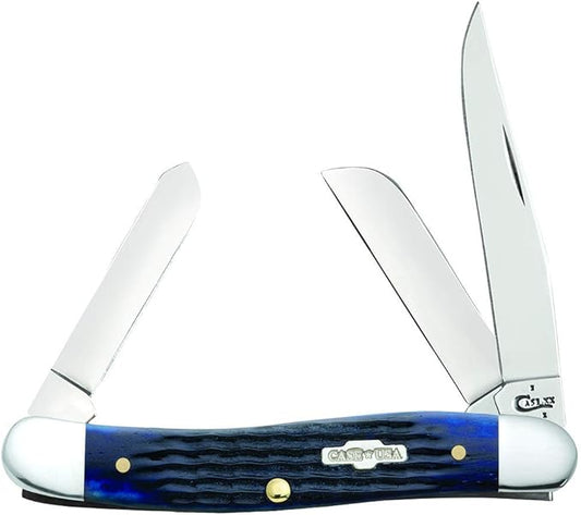 Case WR XX Pocket Knife Navy Blue Medium Stockman Item #2801 - (6318 SS) - Length Closed: 3 5/8 Inches