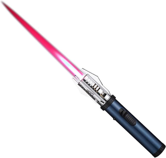 Large Butane Torch Lighter, Windproof Jet Flame Lighters, Flame Adjustable & Refillable, Cool Lighter with Flame Switch Lock.(Butane Not Include)