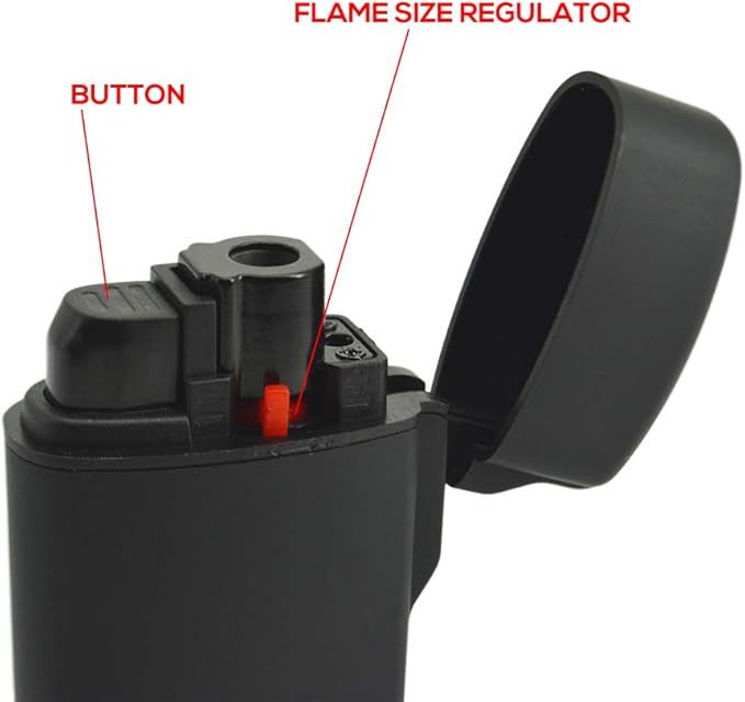 Navpeak Mini Torch Lighter Windproof Jet Flame Butane Refillable Pocket Lighter for Candles, Outdoor, Camping, Fireplaces, Gas Stove, BBQ & Survival Gear, Pack 1, Black Color (Butane not Included)