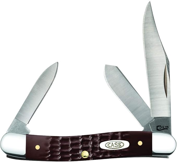Case WR XX Pocket Knife Brown Synthetic Medium Stockman Item #217 - (63087 SS) - Length Closed: 3 3/8 Inches
