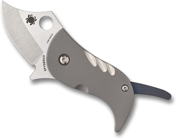 Spyderco Pochi Knife with Stainless Steel Blade with Titanium Handle - PlainEdge - C256TIP