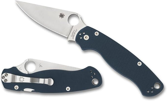Spyderco Knives Para Military 2 Compression Lock C81GPCBL2 Blue G10 CPM SPY27 Stainless Pocket Knife
