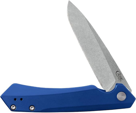 Case XX WR Pocket Knife Kinzua EDC, S35VN Spear Point Blade, Blue Anodized Aluminum Handle W/Clip #64660 (KINZUA) 4 3/4" Inches Closed