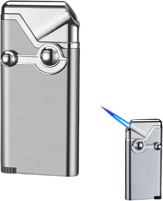REDBMX Torch Lighter,Refillable Butane Lighter,Jet Lighter,Creative Rocker Cool Lighter,Windproof Portable Lighter Grill Camping Lighter Best Boyfriend Gifts(No Gas) (Silver)
