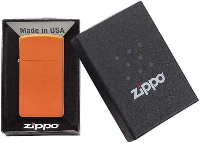 Zippo Slim Orange Matte Pocket Lighter, One Size