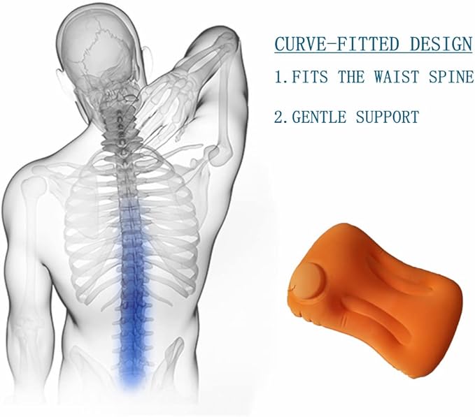 Compression Inflatable Camping Pillow, 2 Pack Camping Inflatable Pillow, Camping Pillow for Sleeping (Orange)