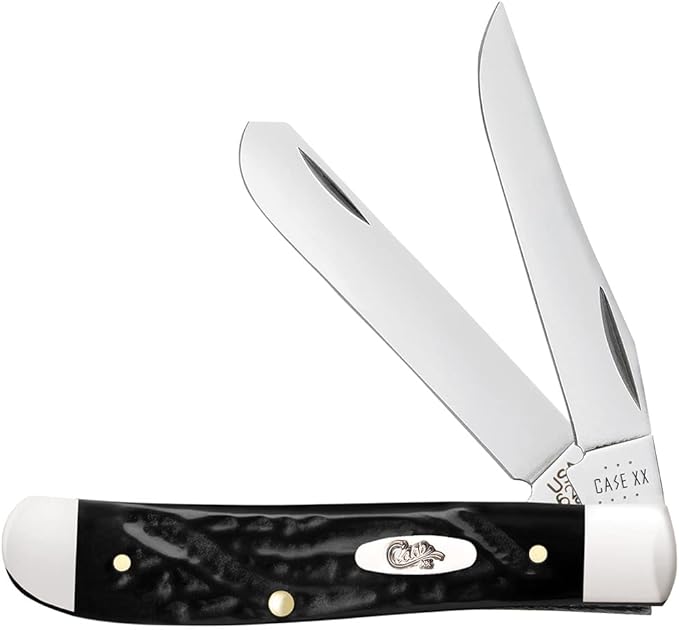 Case XX WR Pocket Knife, ROUGH BLACK SYNTHETIC MINI TRAPPER ItemNumber 18237 - (6207 SS) Length Closed: 3 1/2 Inches