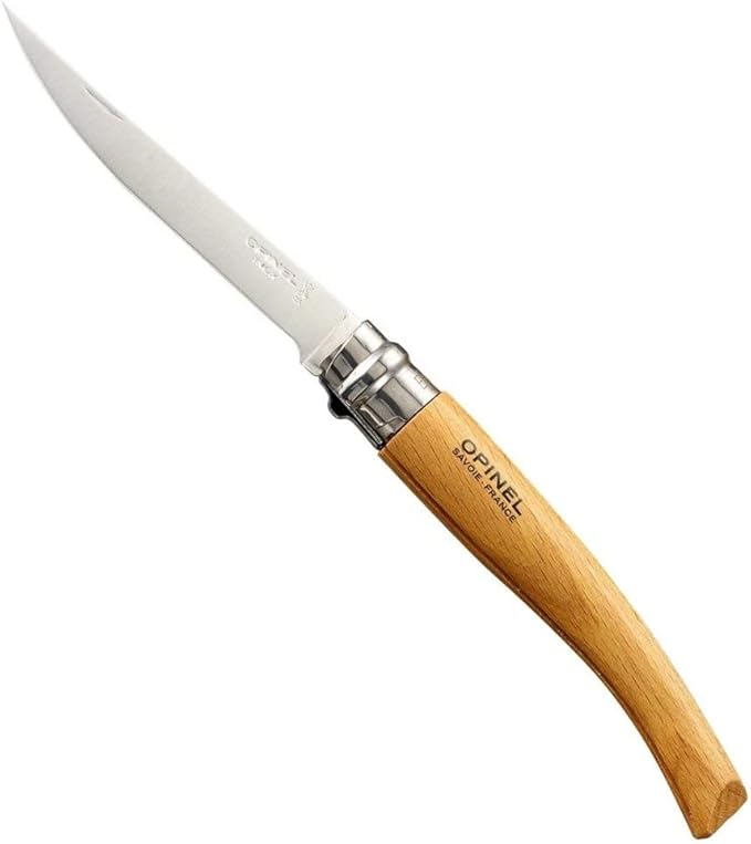 Opinel N Degree10 Beechwood Handle Boxed Slim Knife, 10 cm Blade