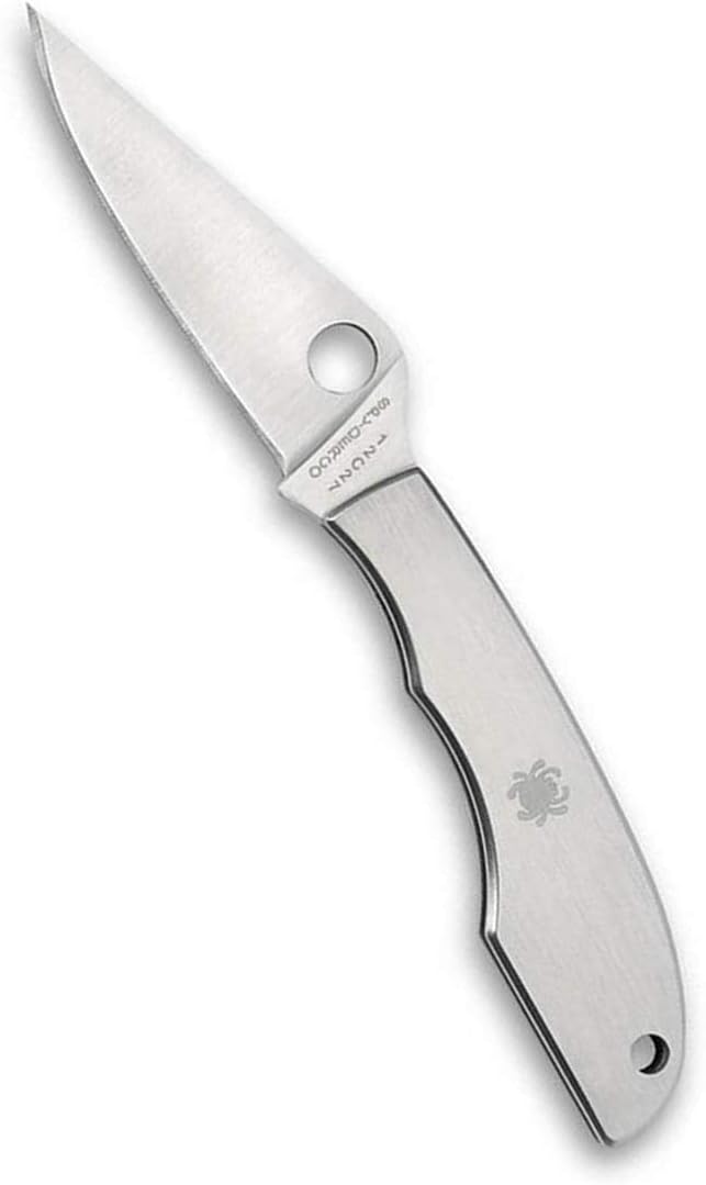Spyderco Grasshopper Non-Locking Knife with 2.30" 3CR Steel Blade and Durable Stainless Steel Handle - PlainEdge - C138P