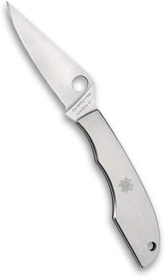 Spyderco Grasshopper Non-Locking Knife with 2.30" 3CR Steel Blade and Durable Stainless Steel Handle - PlainEdge - C138P