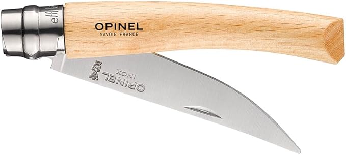 Opinel Effile Slimline Series Folding Fillet Knife – Slim Blade Folding Knife, Virobloc Locking Collar, Sustainably Harvested Wood Handles, Updated Blade Profile (Beechwood/No.08)