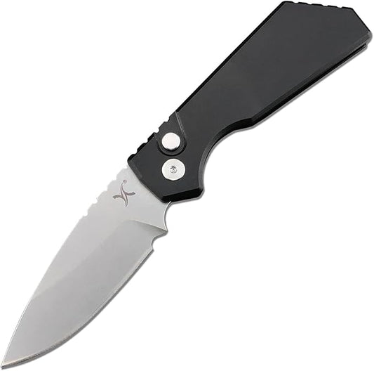 HUAAO Button Lock Folding Pocket Knife, Speed Safe Assisted Opening Knife for Men, D2 Steel Blade with T6 Aluminium Handle, Upgraded Indoor and Outdoor EDC Knife., black