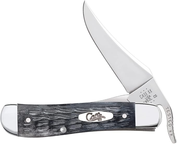 Case XX WR POCKET KNIFE RUSSLOCK® - POCKET WORN GRAY BONE CRANDALL JIG, ITEM 58420, LENGTH CLOSED 4 1/4 INCH (61953L CS)