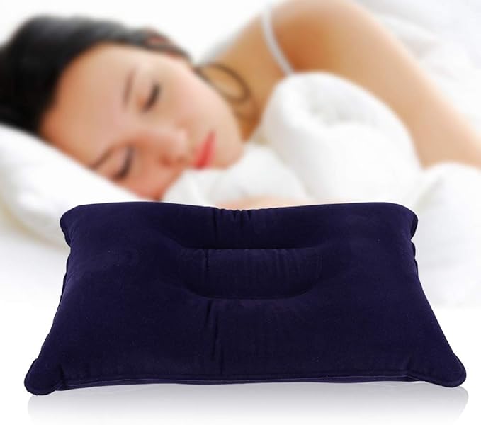 V GEBY Inflatable Pillow Fast Inflation PVC Pillow Camping Travel Pillow Push Button Inflation Pillows