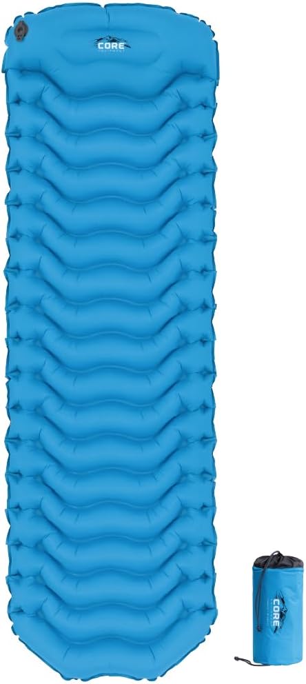 CORE Sleeping Pad for Camping | Perfect Ultralight Sleeping Mat for Tents, Camping Cot & Backpacking Gear | Lightweight & Inflatable Blow Up Mattress for Travel, Hiking & Outdoor Use