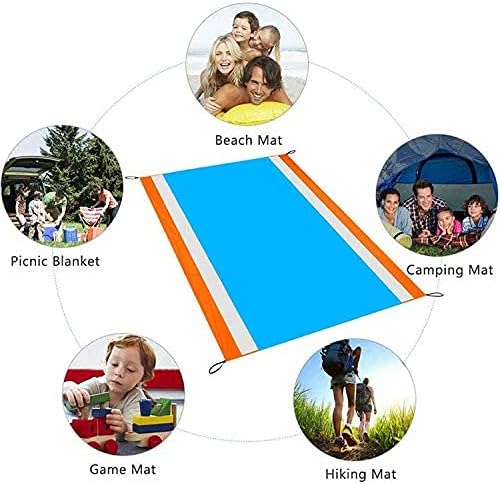 Beach Blanket Large Size 82"x78" Sand Free Waterproof Quick Drying Outdoor Camping for 3-6 Adults,Soft Comfortable Durable for Camping Beach Park Travel Family