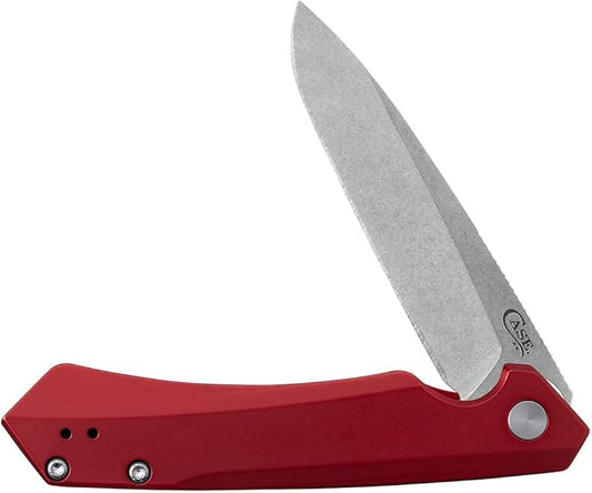 Case XX WR Pocket Knife Kinzua EDC, S35VN Spear Blade, Red Anodized Aluminum Handle W/Clip #64661 (KINZUA) 4 3/4" Inches Closed