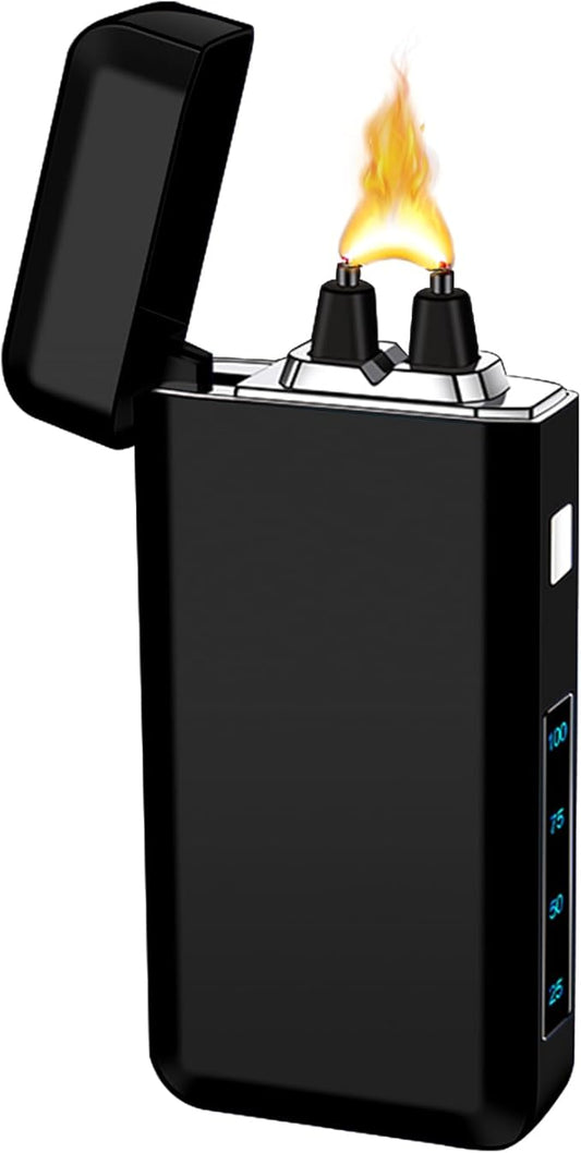 SKRFIRE Plasma Lighters Rechargeable Dragon USB Lighters, Electric Lighter Windproof Electronic Arc Flame Lighter with LED Power Display for Candle, Incense, Gifts for Men, Women (Black)