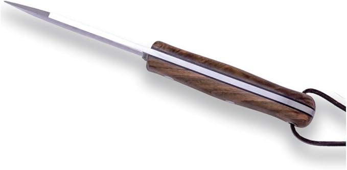 Joker BS9 Campero CN112-P Hunting Knife, Walnut Wood Handle, 10.5 cm Blade, Leather Sheath, with Flint, Fishing Tool, Hunting, Camping and Hiking