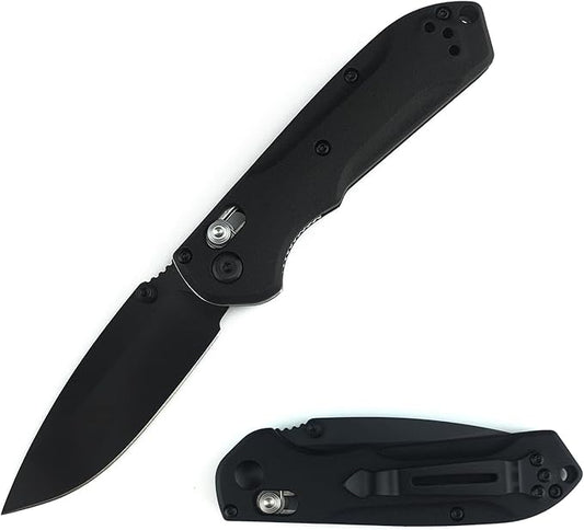 HUAAO 7in Manual Open Pocket Knife, Axis Lock Knife with 2.8in 8Cr13Mov Steel Blade Glass-Filled Nylon Handle, EDC Folding Knife with Clip for Camping Hunting