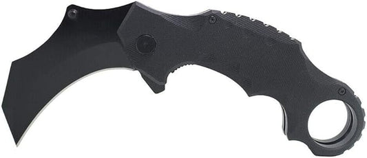 MASALONG Protection Folding Claw Tactical Outdoor fold Knife (Black)