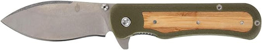 Gerber Gear Confidant Pocket Knife - 3.2" Drop Point Blade Folding Knife - EDC Gear and Equipment - OD Green and Bamboo