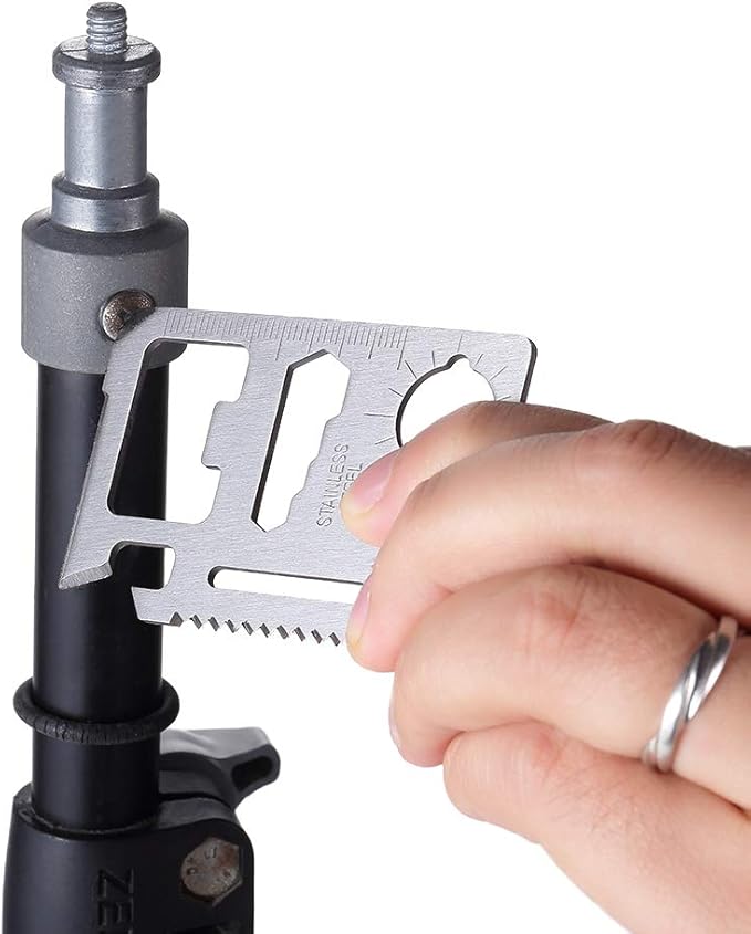 Stainless Steel Survival Pocket Tool - 11-in-1 Multipurpose Silver Beer Bottle Opener/Portable Wallet Pocket Size/Gifts for Men and Women(4-Pack)