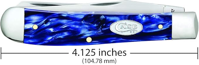 Case WR XX Pocket Knife Trapper Sparxx Blue Pearl Kirinite Item #23431 - (10254 SS) - Length Closed: 4 1/8 Inches