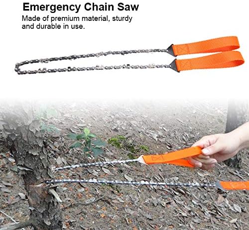 Mini Chainsaw,Pocket Chainsaw,Pocket Chain Saw for Camping Essentials Folding Saw Chain Survival Saw Backpacking Rope Chain Saw Handheld Survival Chain Saw Chainsaw with Bag Camping Hiking Tool