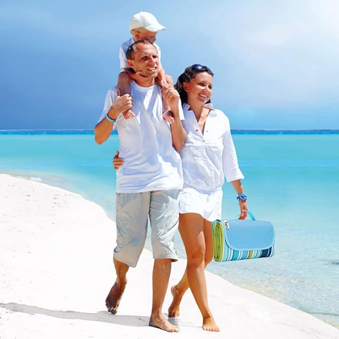 Lchkrep Picnic Blanket Beach Blankets 80"x60"， Large Sandproof Waterproof Camping Portable Travel Blanket Play Mat for Outdoor Indoor Family Beach Park Grass,Hiking, Music Festiva