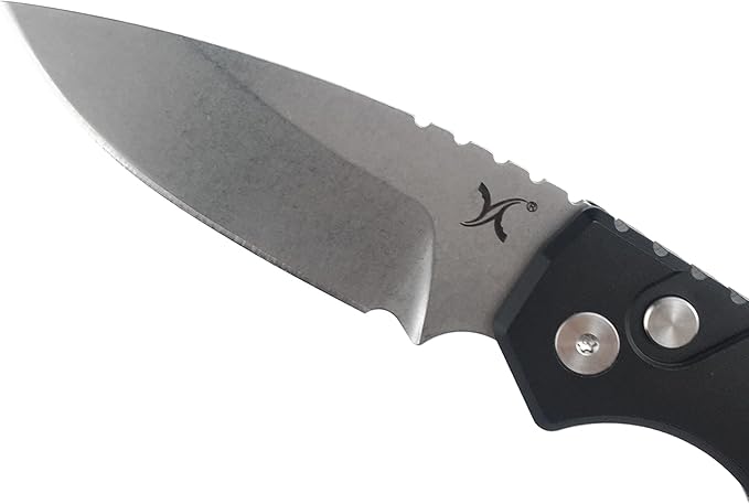 HUAAO 7.05’’ Folding Knife with 2.44’’ D2 Steel Blade Aluminum Handle, EDC Pocket Knife with Clip Nylon Bag for Camping Hunting Fishing
