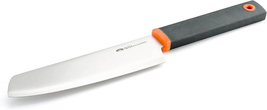 GSI Outdoors Santoku 6" Chef Knife, Compact Stainless Steel Knife with Protective Sheath for Camping, Picnics & BBQs