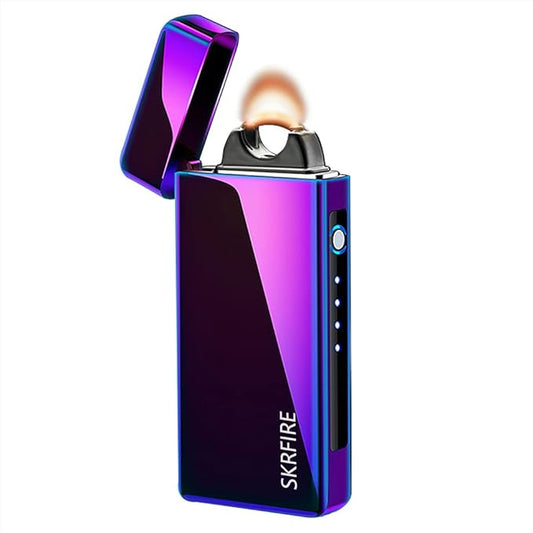 SKRFIRE Electronic Lighter USB Lighters Rechargeable Electric Lighter Plasma Arc Big Flame Cool Lighter with Beautiful Gift Box as Creative Gift (Colour)