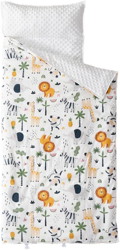 Bunnikins & Clover Toddler Nap Mat with Removable Pillow, Nap Mats for Preschool, Easy Clean Toddler Nap Pad for Kindergarten, Kids Sleeping Bag for Travel Camping