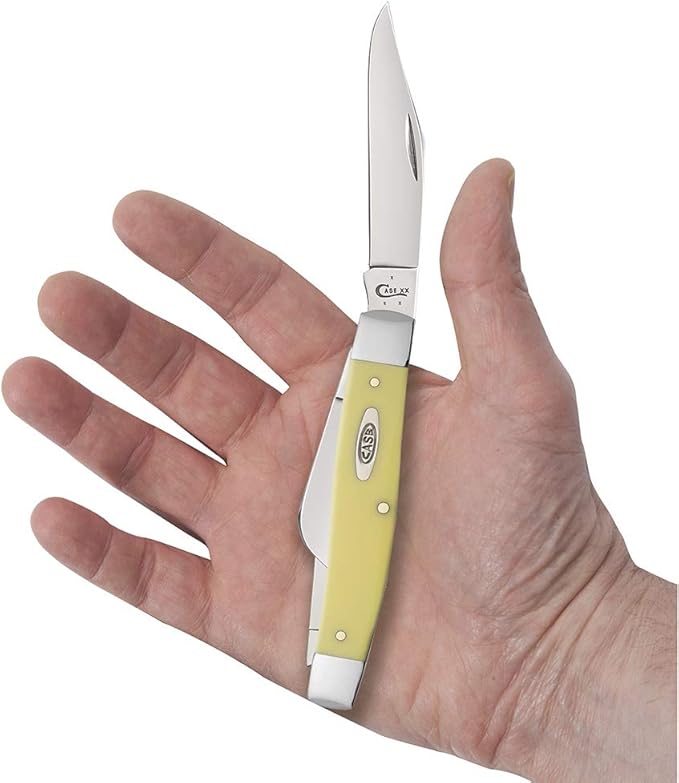 Case WR XX Pocket Knife Yellow Synthetic Large Stockman Item #203 - (3375 CS) - Length Closed: 4 1/4 Inches