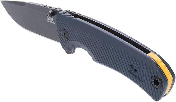 SOG Tellus ATK Outdoor Assisted Opening Frame Lock Folding Knives | Ambidextrous GRN Handle | CRYO 440C Stainless Steel Blade | Adjustable Belt Clip