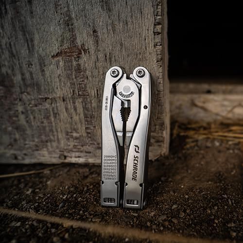 Schrade Delta Class Tough Tool with Stainless Steel 20 Piece Tough Multi-Tool with Can Opener, Pliers, Screwdrivers and Sheath for Outdoor Survival, Camping and EDC