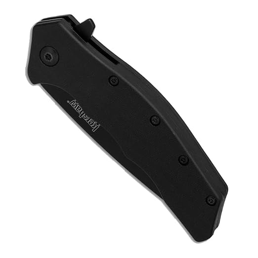 Kershaw "Thicket Folding Pocket Knife, Straight Edge, Black Tanto Blade - 1328