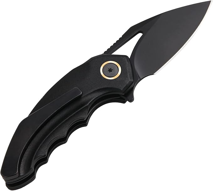 Folding Pocket Knife For Men Women- Stainless Steel, Durability,Compact, Amazingly Convenient Aluminum Handle For Everyday Carry(Black)