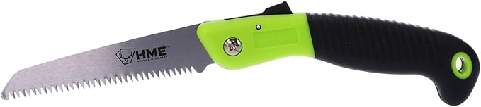 HME Folding Saw Combo Pack - Hand Saw with Hand Protector, 5" Wood Blade & 5" Bone Blade for Hunting Camping, Backpacking