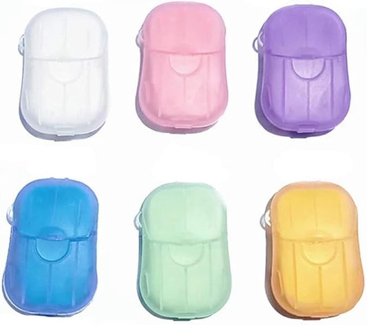 6Pcs Colorful Soap Sheets for Traveling,Portable Soap Paper, Effectively Cleans Stains, Suitable for BBQ, Camping, Hiking, Traveling，Personal Care， Camping Soap and Shampoo