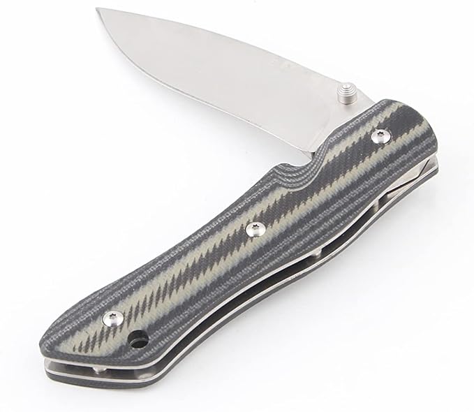 Sanrenmu 9051 Folding Knife 8Cr14Mov Blade G10 Handle None Lock with Clip Pocket Knife