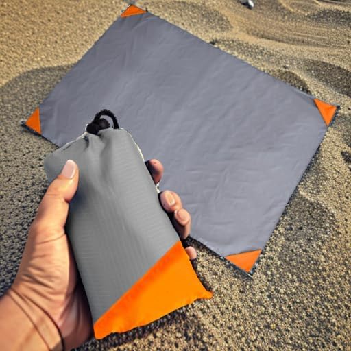 Portable Pocket Picnic Blanket Compact Camping Blanket Sandproof Pocket Beach Blanket Outdoor Blanket for Beach Camp Picnic Hiking Use