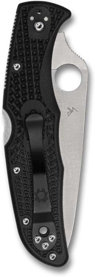 Spyderco Endura 4 Lightweight Knife with Flat Ground Steel Blade and Wildland Firefighter Foundation Black FRN Handle - CombinationEdge - C10FPSBKRD