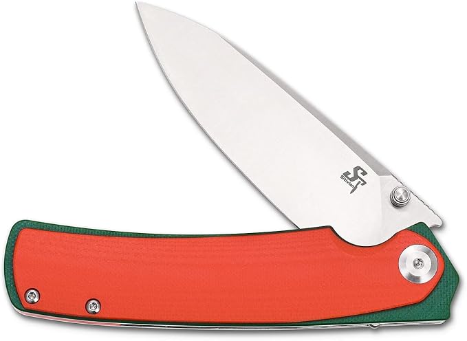 Sitivien ST127 Folding Knife,D2 blade, G10 Handle,Ball Bearings Pivot, Flipper Opening Knife with Reversible Deep Carry Clip for Outdoor EDC Tool Knife(Red)