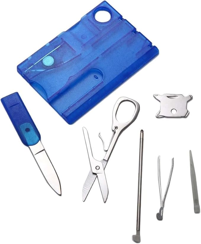 Black 12 in 1 Pocket Credit Card Outdoor Survival Multi Card Multi Tool EDC Tool Gear Multitools and Accessories