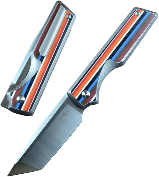 TWO SUN Folding Knife K110 Blade Colorful G10 Titanium Handle Hunting Outdoor TS436