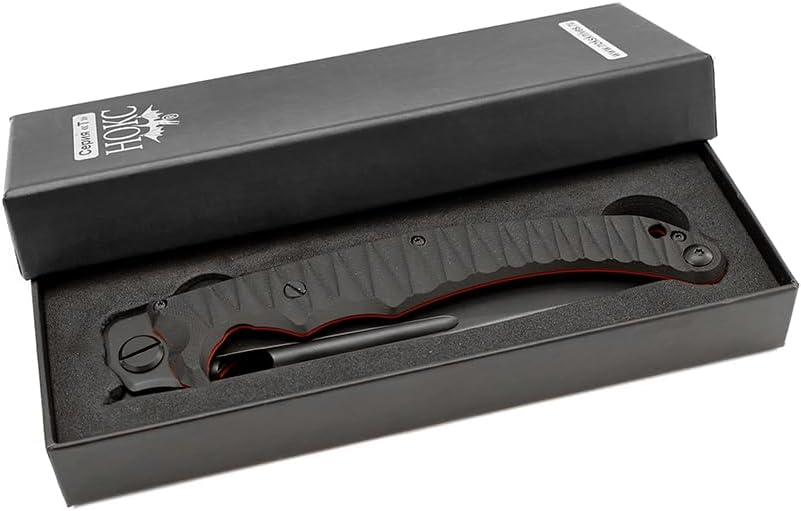 HOKC NOKS EDC camping folding knife Avatar-M | 334-709404, Black, Red